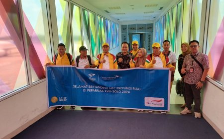 GM Garuda Indonesia Riau Sambut Keberangkatan Atlit Peparnas XVII Solo 2024
