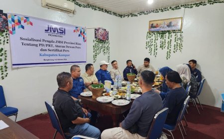 Sambangi Kampar, JMSI Riau Sosialisasikan PD/PRT, Aturan Dewan Pers, dan Sertifikasi Pers