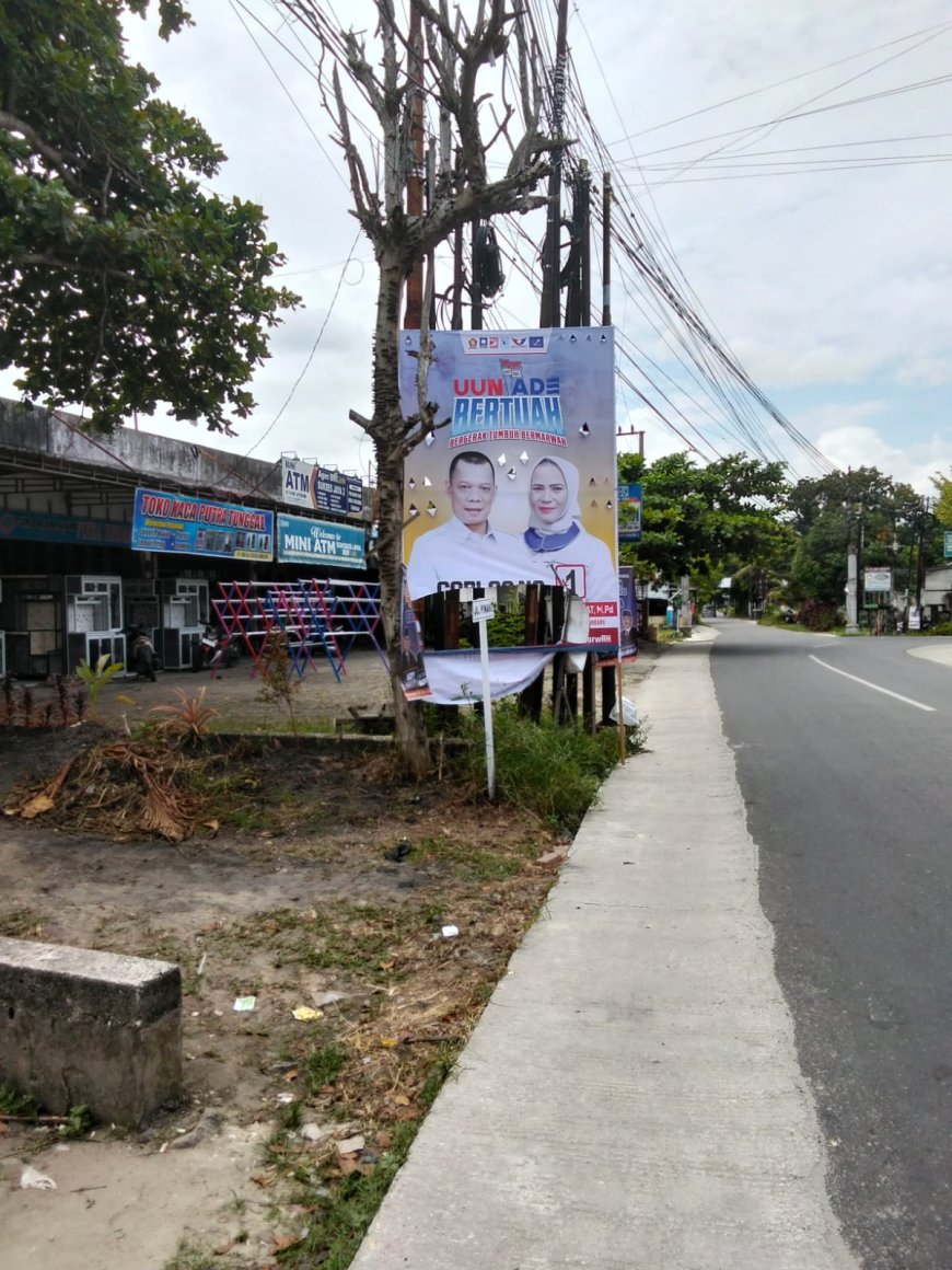 Geram! Spanduk Muflihun-Ade Dirusak, Tim Kampanye Umumkan Sayembara Rp 5 Juta