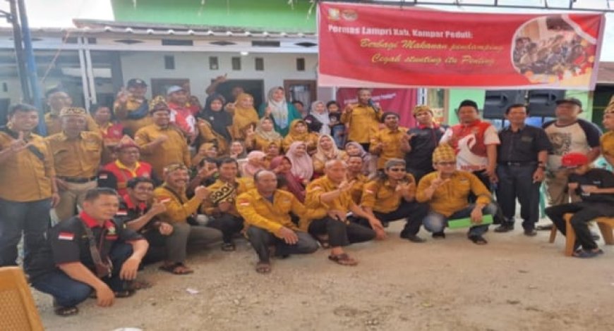 Taja Milad ke 4 DPD Permas Lampri Kabupaten Kampar Bagikan 500 makanan Pendamping dan Kampanye Cegah Stunting