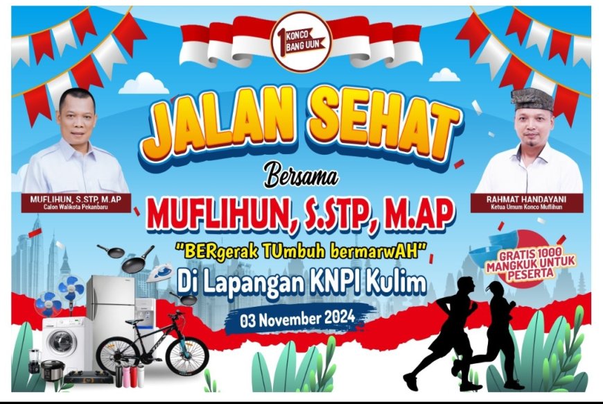 Bertabur Hadiah, Jalan Santai Konco Bg Uun , 1000 Mangkuk Langsung Dibagikan Tanpa Diundi, Catat Hari dan Tanggal nya