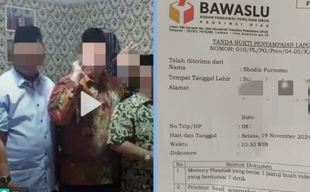Anggota DPD RI Berinisial MM Dilaporkan ke Bawaslu Riau Terkait Dugaan Ketidaknetralan di Pilgub 2024