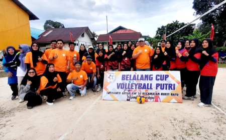 Haji Rafee Resmi Membuka Turnamen Belalang Cup Volley Ball Putri 2024 di Sungai Pakning