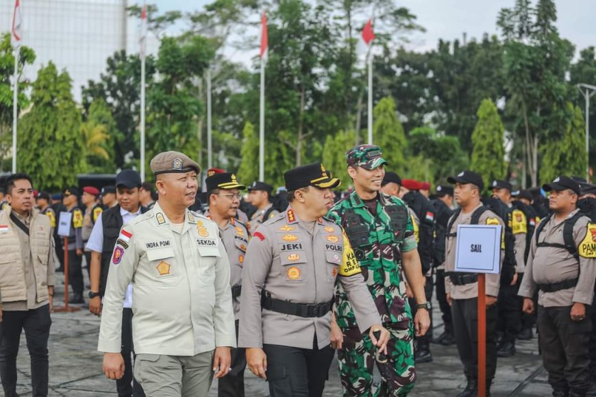 Apel Pergeseran Pasukan Pengamanan TPS Pilkada Pekanbaru 2024, Indra Pomi Ajak Kawal Demokrasi
