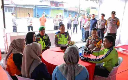 Kapolres Tebing Tinggi Terima Kunjungan Wakapolda Sumut di Pos Pelayanan Simpang Beo