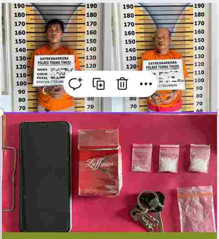 Diduga Miliki Sabu, 2 Pria Ditangkap Sat Resnarkoba Polres Tebing Tinggi