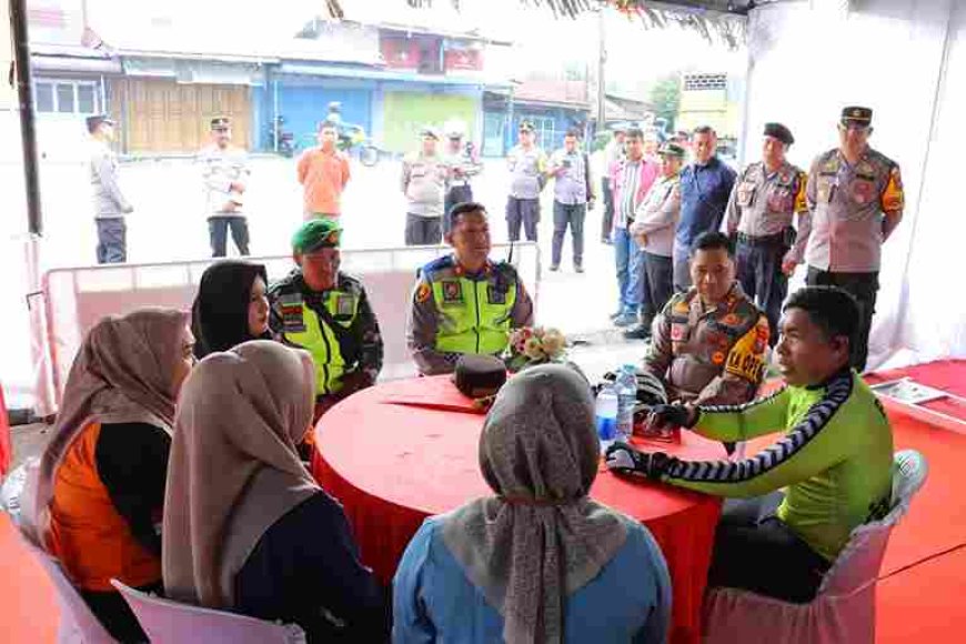 Kapolres Tebing Tinggi Terima Kunjungan Wakapolda Sumut di Pos Pelayanan Simpang Beo