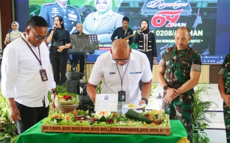 BRI BO Kisaran Berikan Tumpeng di HUT ke-69 Kodim 0208/Asahan, Perkuat Sinergitas dengan TNI