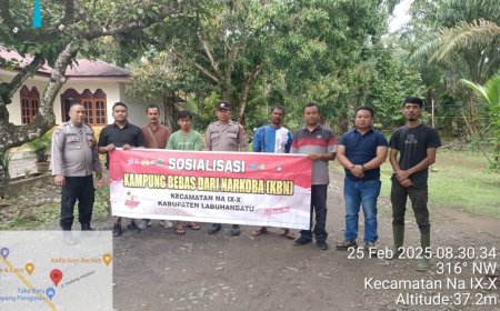 Polsek NA IX-X Gelar Patroli dan Sosialisasi Kampung Bebas Narkoba di di Dusun Pasar Panigoran