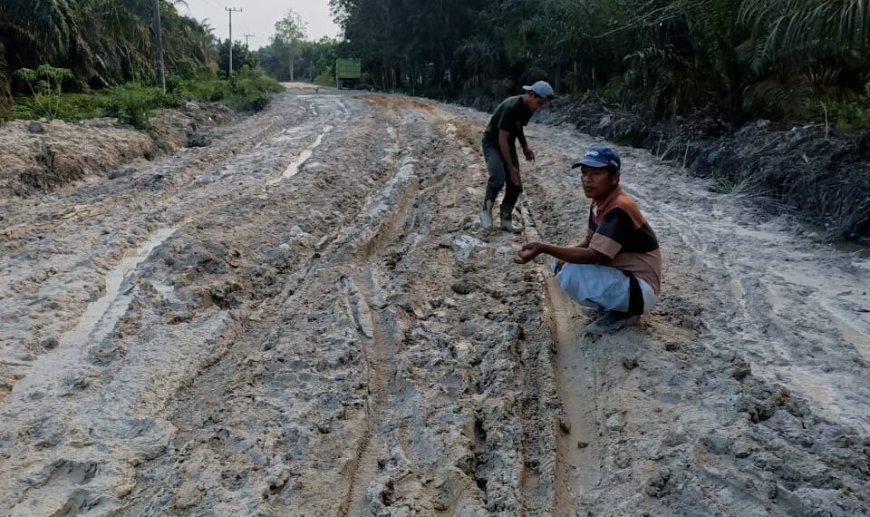 Warga Desa Bangun Sari dan Mentulik Galang Donasi Perbaiki Jalan Rusak