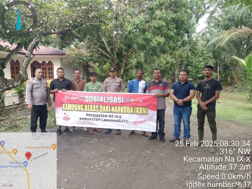 Polsek NA IX-X Gelar Patroli dan Sosialisasi Kampung Bebas Narkoba di di Dusun Pasar Panigoran