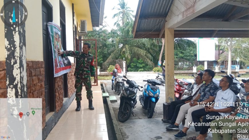 Personil Babinsa Koramil 02/SA Kodim 0322/Siak Kopda A. Saifudin Laksanakan Komsos dan Sosialisasi Nilai-Nilai Pancasila