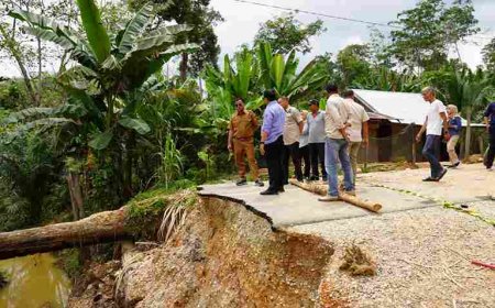 Bupati Kuansing Tinjau Pembangunan Jembatan Darurat di Sigaruntang, Pastikan Akses Jalan Kembali Normal
