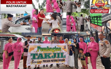 Polsek Payung Sekaki Bersama Bhayangkari dan Rumah JB Bagikan Takjil Gratis di Bulan Ramadhan