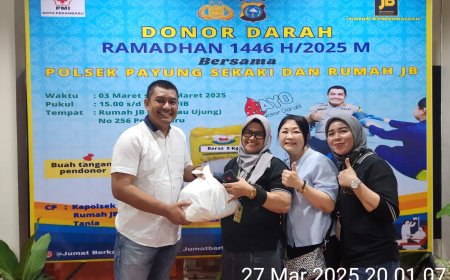 Polsek Payung Sekaki dan Komunitas Rumah JB Gelar Aksi Sosial Donor Darah, Capaian Lebih dari 2.000 Kantong Darah di Ramadan 2025