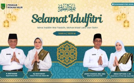 Bupati dan Wakil Bupati Rokan Hilir Gelar Sholat Id di Lokasi Berbeda untuk Mempererat Silaturahmi