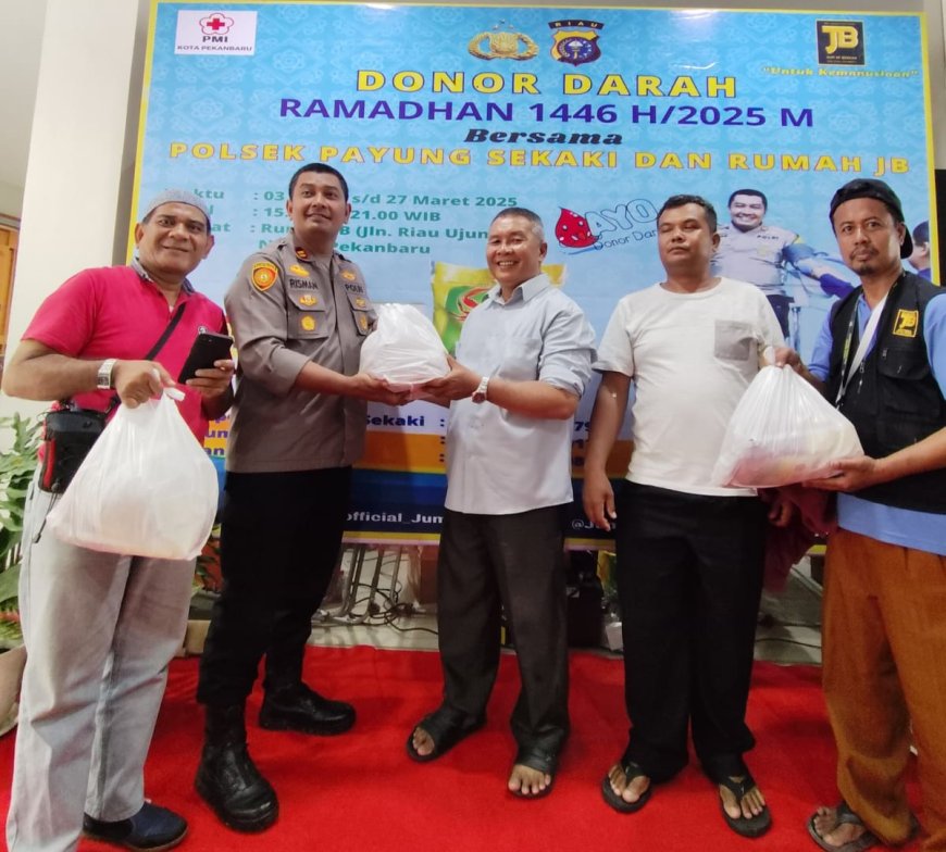 Polsek Payung Sekaki dan Rumah JB Gelar Donor Darah, Targetkan 1.500 Kantong untuk PMI Pekanbaru