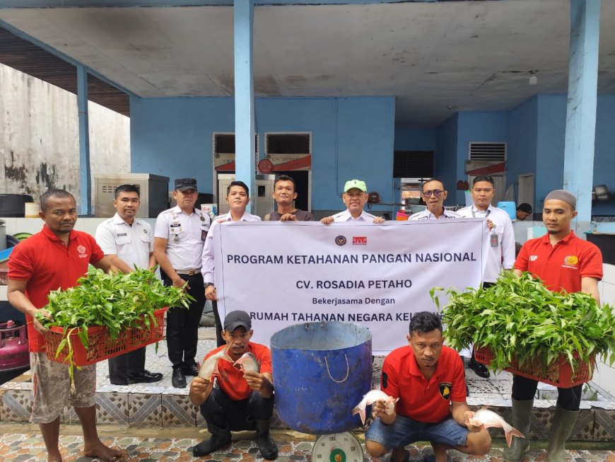 Rutan Rengat dan CV. Petaho Panen Kangkung dan Ikan Patin, Dukung Ketahanan Pangan dan Keterampilan Warga Binaan