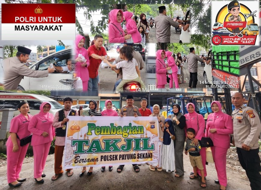 Polsek Payung Sekaki Bersama Bhayangkari dan Rumah JB Bagikan Takjil Gratis di Bulan Ramadhan