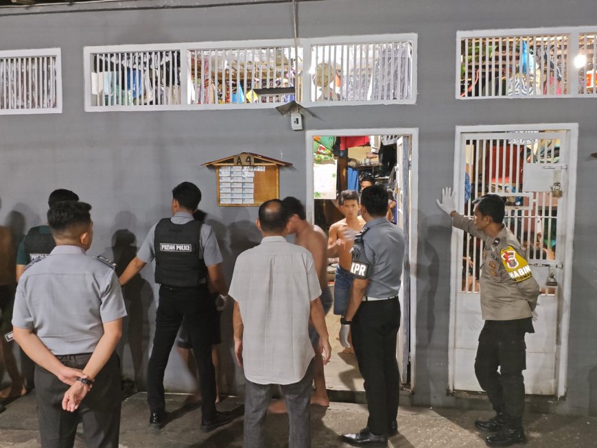 Sambut Idul Fitri 1446 H Rutan Rengat Gelar Razia Gabungan bersama APH