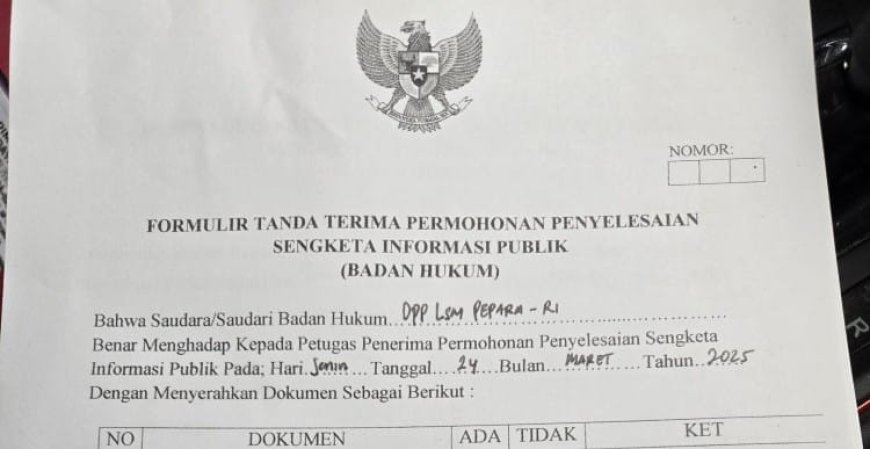 LSM Pepara RI Ajukan Gugatan Sengketa Informasi Publik ke Komisi Informasi Provinsi Riau, Minta Gubernur Evaluasi Kinerja Disdik dan PUPRPKPP