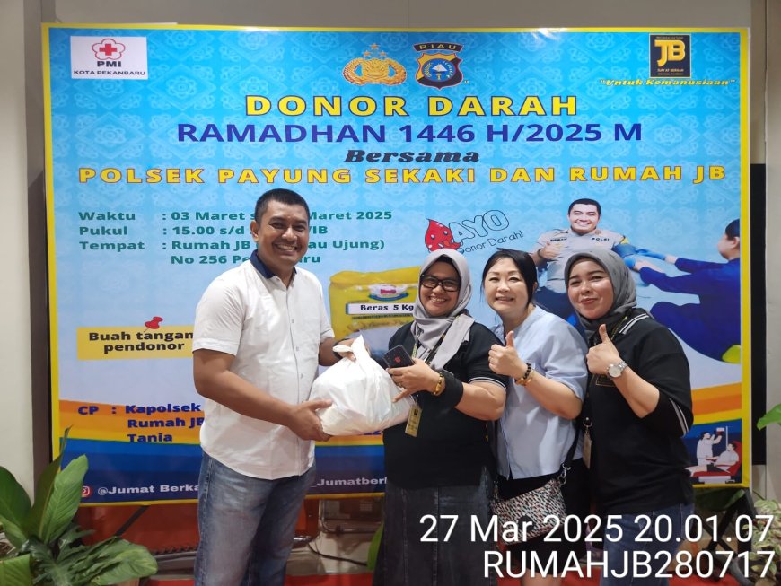 Polsek Payung Sekaki dan Komunitas Rumah JB Gelar Aksi Sosial Donor Darah, Capaian Lebih dari 2.000 Kantong Darah di Ramadan 2025