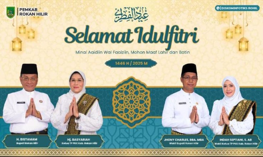 Bupati dan Wakil Bupati Rokan Hilir Gelar Sholat Id di Lokasi Berbeda untuk Mempererat Silaturahmi