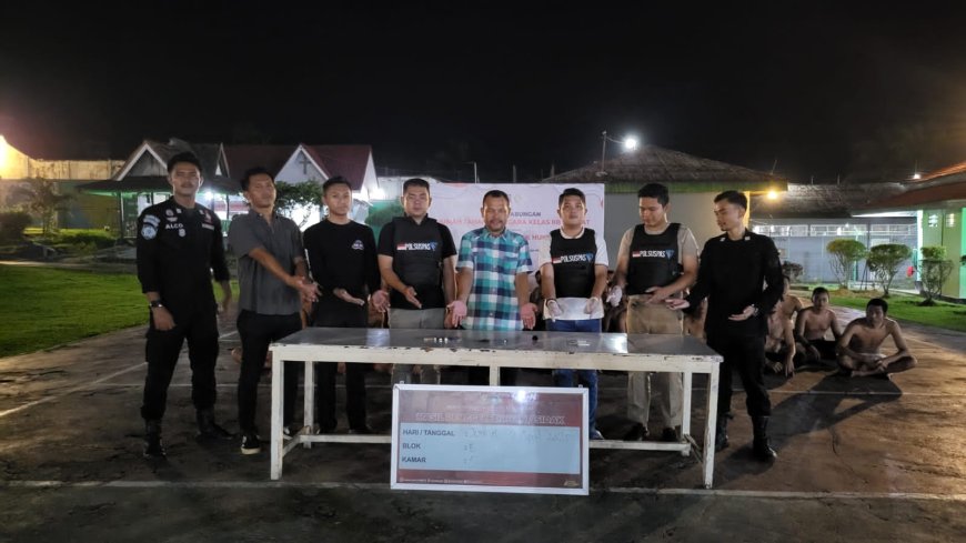 Rutan Kelas IIB Rengat Gelar Razia Cegah Masuknya Barang Terlarang Pasca Kunjungan Idul Fitri