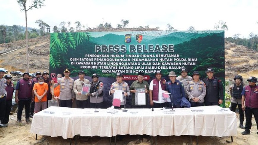 Polda Riau Ungkap Kasus Perambahan Hutan Lindung di Kampar