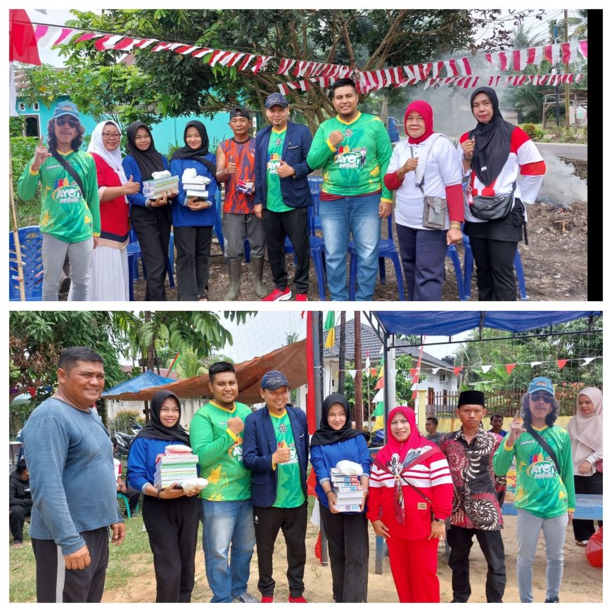 Karang Taruna Ceria dan KNPI Kulim Lanjutkan Program Sosial Pembagian Buku dan Masker di Pebatuan