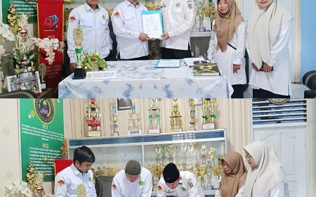 MoU KUA Pangkalan Kuras dan MTs Al-Qasimiyah Sorek Satu untuk Pembinaan Keagamaan Siswa