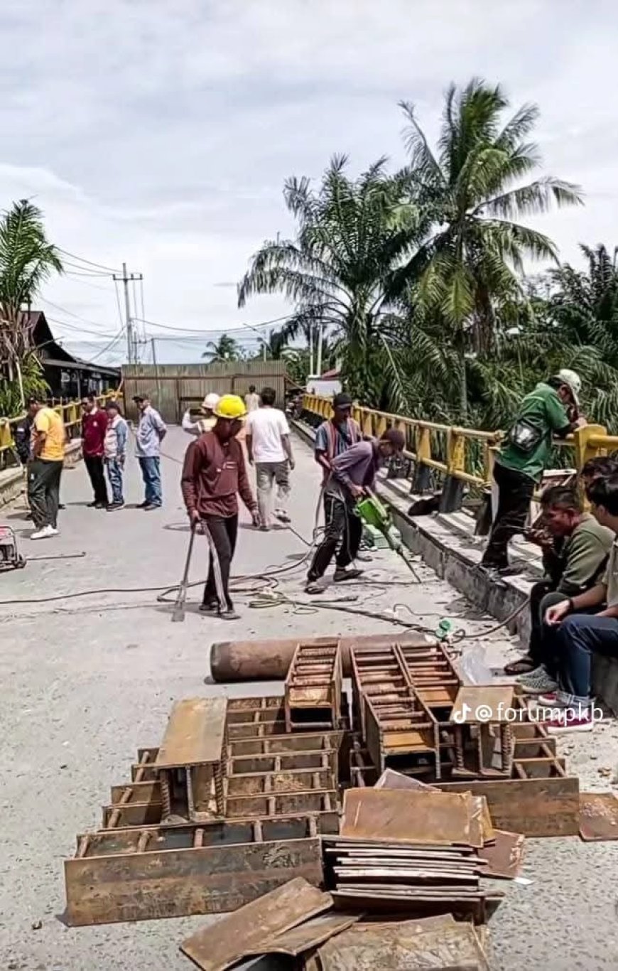 Jembatan Sungai Rokan di Ujung Batu Ditutup Total Hingga 9 Oktober