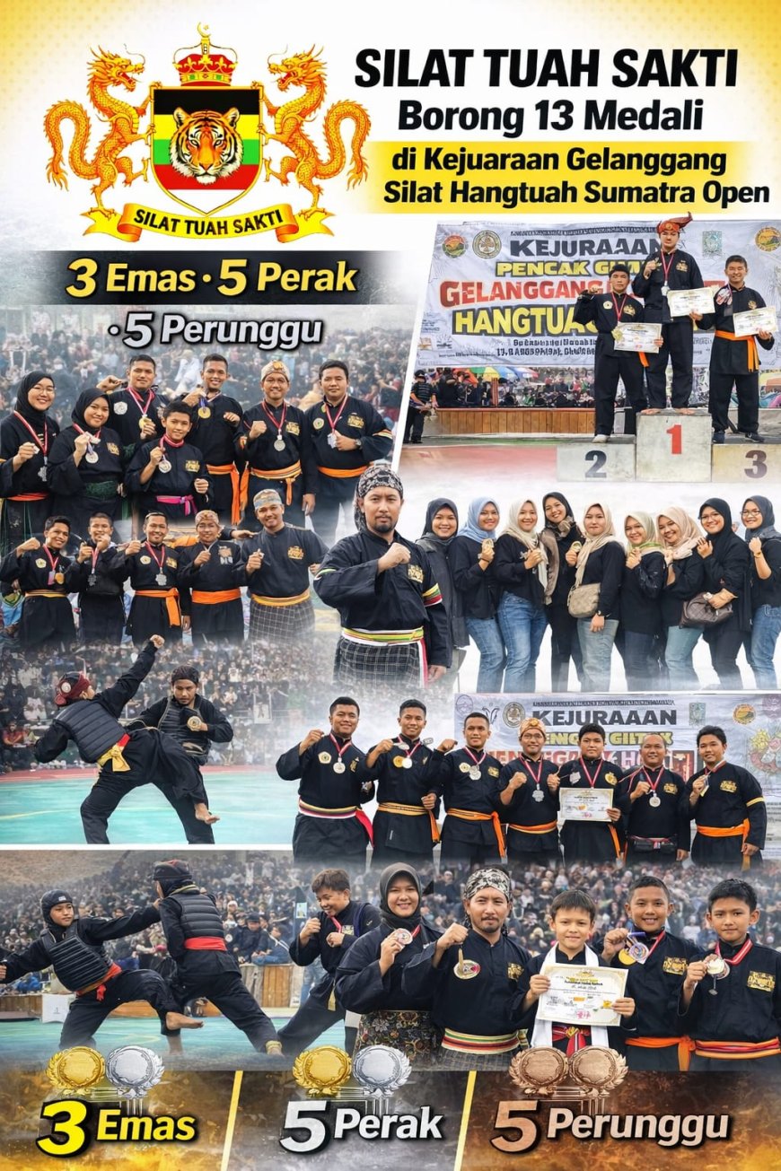 Angkat Marwah Budaya Melayu, SILAT TUAH SAKTI Sabet 13 Medali di Sumatra Open