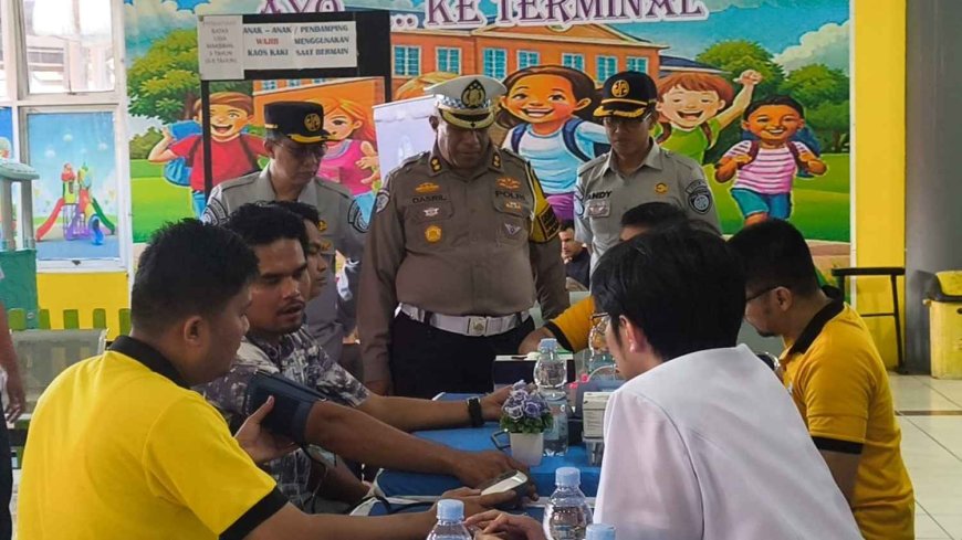Jasa Raharja Kanwil Riau Hadiri Ramp Check dan Cek Kesehatan Driver Bus Jelang Libur Menjelang Ramadan 