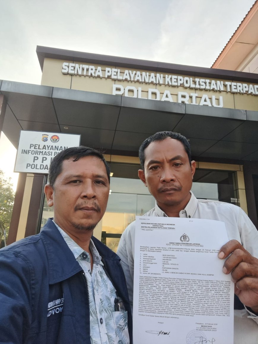 Diduga Ambil Paksa Truk Crane, Direktur PT ACP dan Oknum Polisi Dilaporkan ke Polda Riau