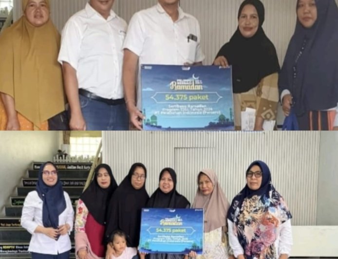 Pelindo Regional 1 Pekanbaru Bagikan Sembako Gratis untuk Warga Sekitar dalam Program Berbagi Ramadhan 1447 H