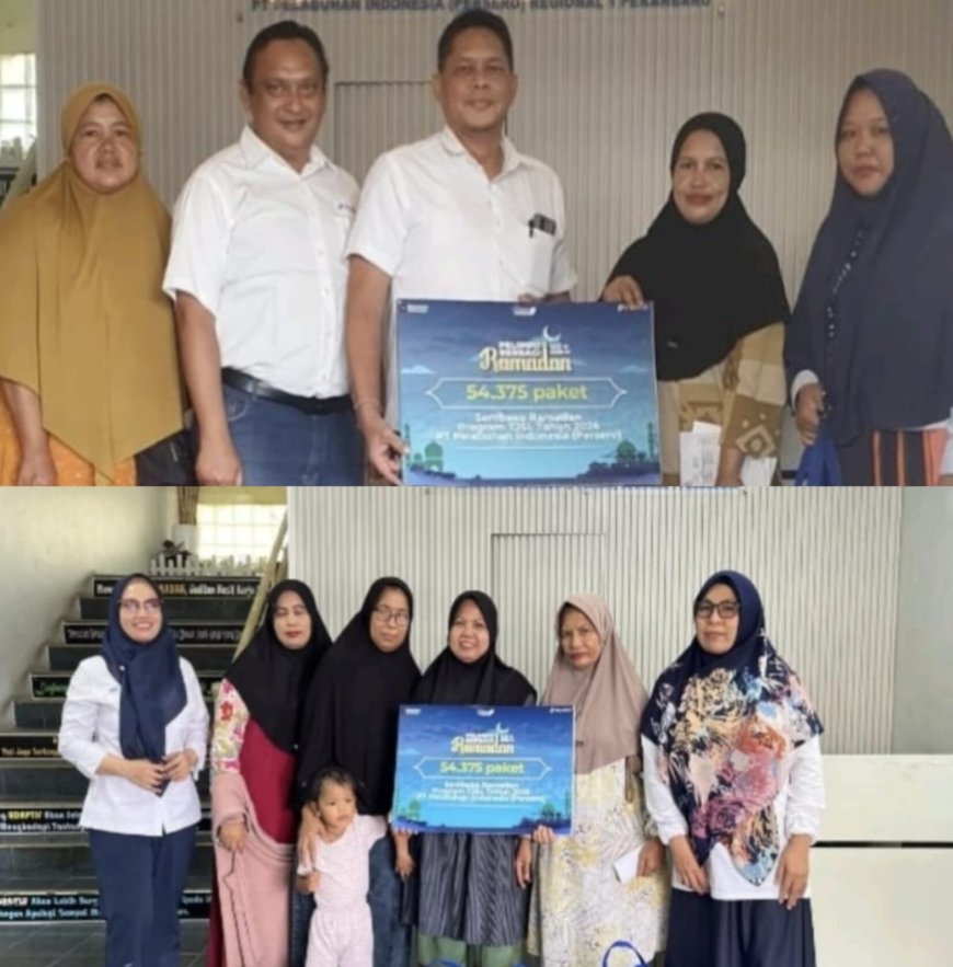 Pelindo Regional 1 Pekanbaru Bagikan Sembako Gratis untuk Warga Sekitar dalam Program Berbagi Ramadhan 1447 H