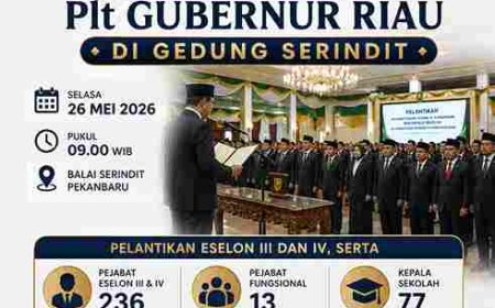 Besok, 326 Pejabat Pemprov Riau Dilantik di Balai Serindit