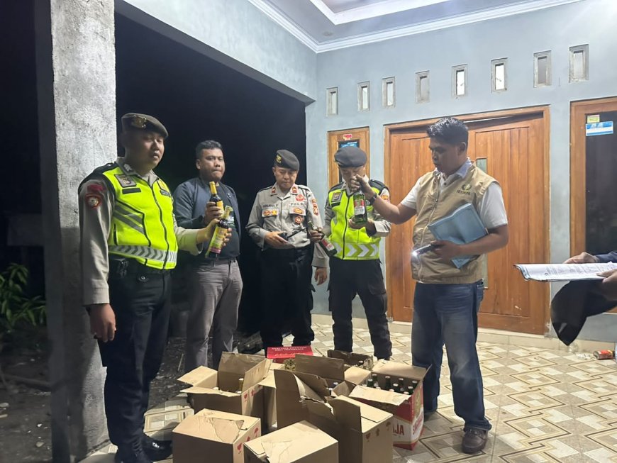Polres Bantul Gempur Sarang Miras Dalam Semalam, 146 Botol Minuman Beralkohol Disita Dari Tiga Lokasi