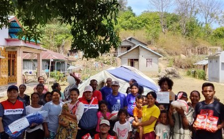 Relawan Pertamina Tembus Pelosok Watu Hedok, Bantuan Akhirnya Menyapa Korban Gempa di Puncak Bukit